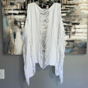 Kenneth Cole fringed swim cover one size available in white and black